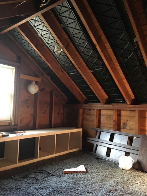 channel vents in attic playroom makeover