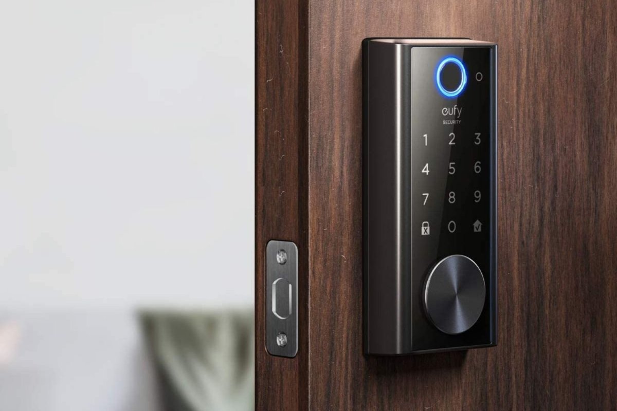 The best keyless door lock option shown on an open door