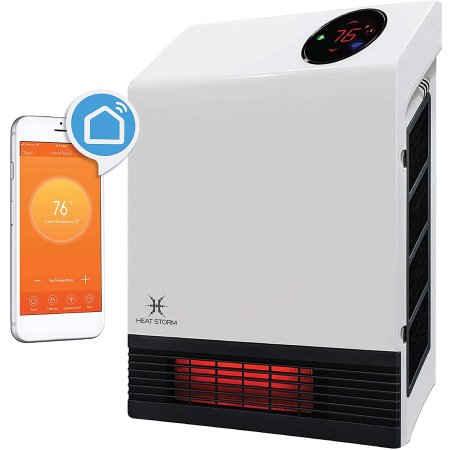  Heat Storm HS-1000-WX-WIFI WiFi Infrared Wall Heater on a white background