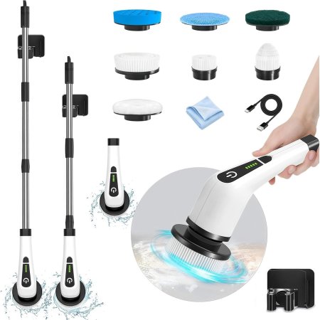  Losuy Electric Spin Scrubber on white background with attachments