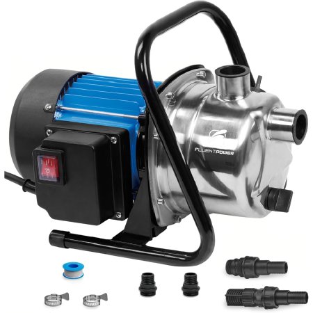  FluentPower 1 HP Portable Garden Transfer Pump on a white background