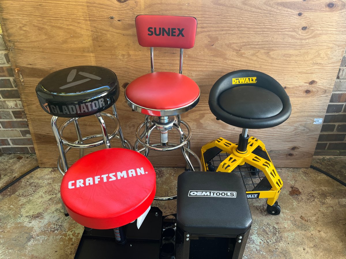 set of the best shop stools close-up