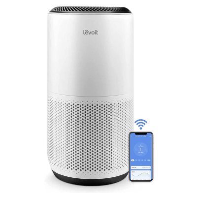 The Levoit VeSync Core 400S Smart True HEPA Air Purifier on a white background.