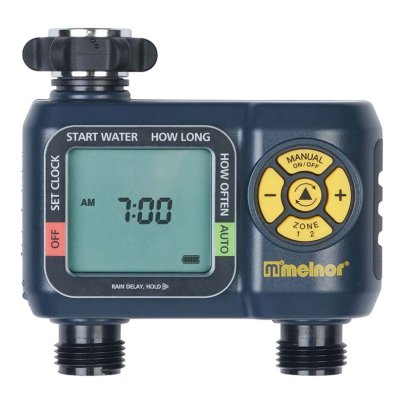 Melnor AquaTimer 2-Zone Digital Water Timer on a white background