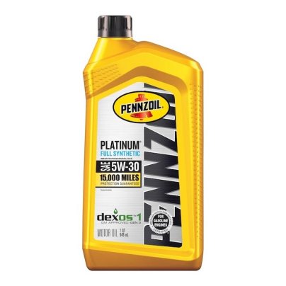 The Best Oil for Snow Blowers Option Pennzoil Platinum Full Synthetic 5W-30 Motor Oil