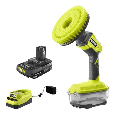 Ryobi One+ 18V Cordless Compact Power Scrubber on white background