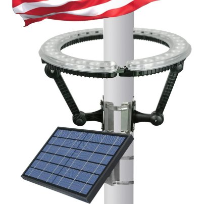 The Kayiune Waterproof Solar Flagpole Light on a white background.