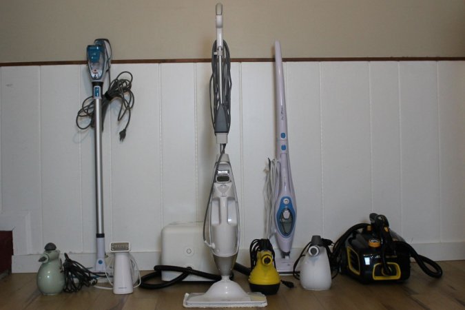 A group of the best handheld steam cleaners together before testing