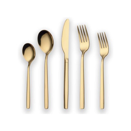  The Best Flatware Sets Option: Berglander 20 Piece Titanium Gold Plated Flatware Set