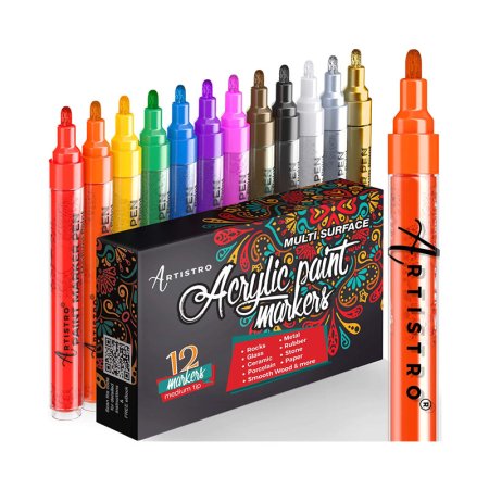  The Best Paint for Glass Option: ARTISTRO Paint Pens for Rock Painting, Ceramic, Glass