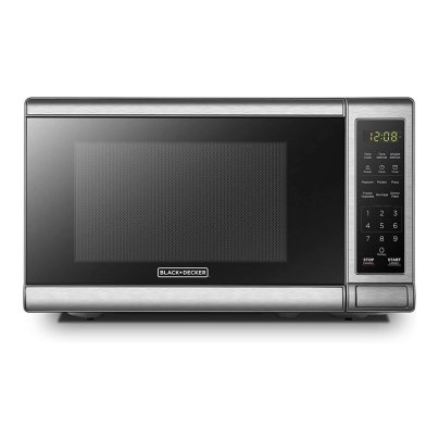 Black+Decker EM720CB7 Digital Microwave on a white background