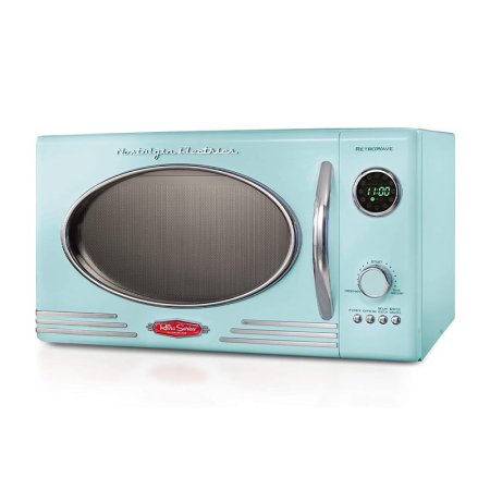  Nostalgia Retro Countertop Microwave Oven on a white background