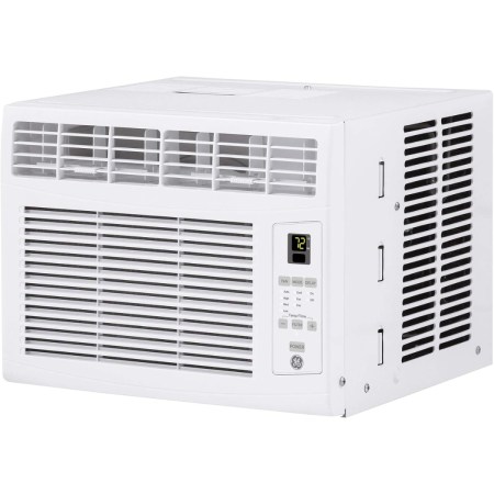  The GE 6,000 BTU Electronic Window Air Conditioner on a white background