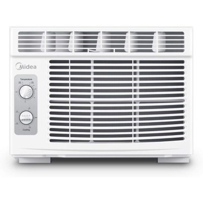 The Midea 5,000 BTU EasyCool Window Air Conditioner on a white background