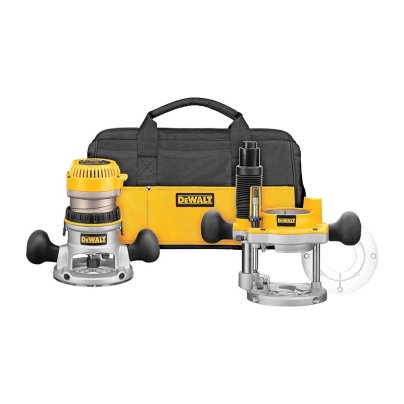 The Best Wood Routers for Beginners Option DeWalt EVS Fixed Base Plunge Router Combo Kit