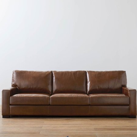  The Best Leather Sofas Option: Pottery Barn Turner Square Arm Leather Sofa