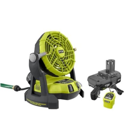  The Best Outdoor Misting Fans Option: Ryobi 18-Volt ONE+ Bucket Top Misting Fan Kit