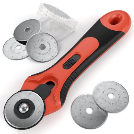  Best Rotary Cutter Options: ARTEZA 28 mm Quilting Rotary Cutter & 6 Replacement Blades