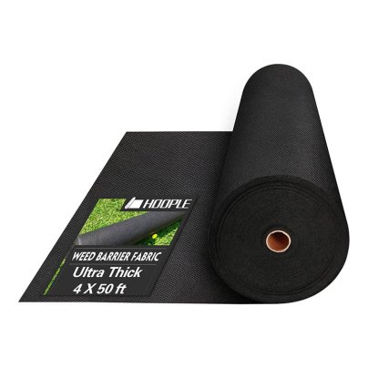 The Best Black Mulch Option: HOOPLE Garden Weed Barrier. Premium Pro Fabric, Black