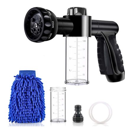  Willcrew 2-in-1 Hose Nozzle Sprayer & Car Wash Mitt on a white background