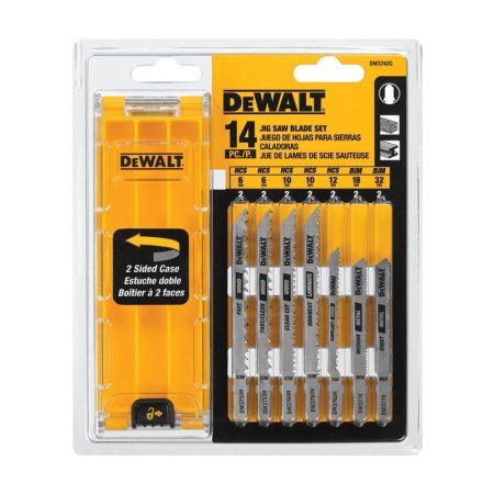  The Best Jigsaw Blades Option: DEWALT Jigsaw Blades Set with Case, T-Shank, 14-Piece