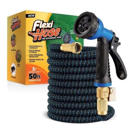 Flexi Hose Lightweight Hose With 8-Function Nozzle in front of box on white background