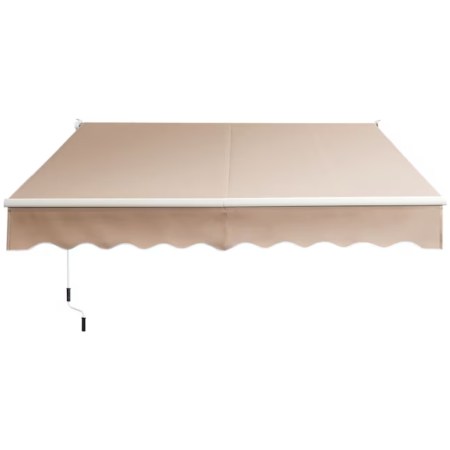  Costway Manual Retractable Patio Awning on a white background