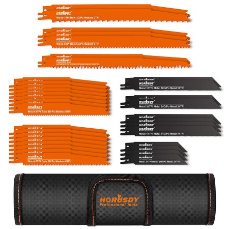  The Best Sawzall Blades Options: HORUSDY 34-Piece Metal Reciprocating Saw Blade Set