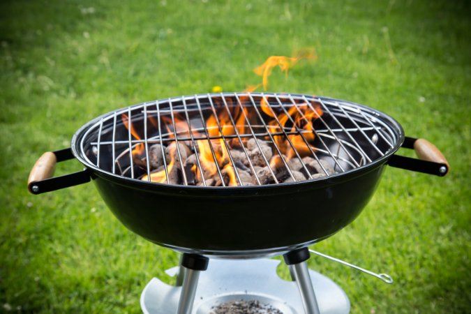 Grill on the garden, close-up.