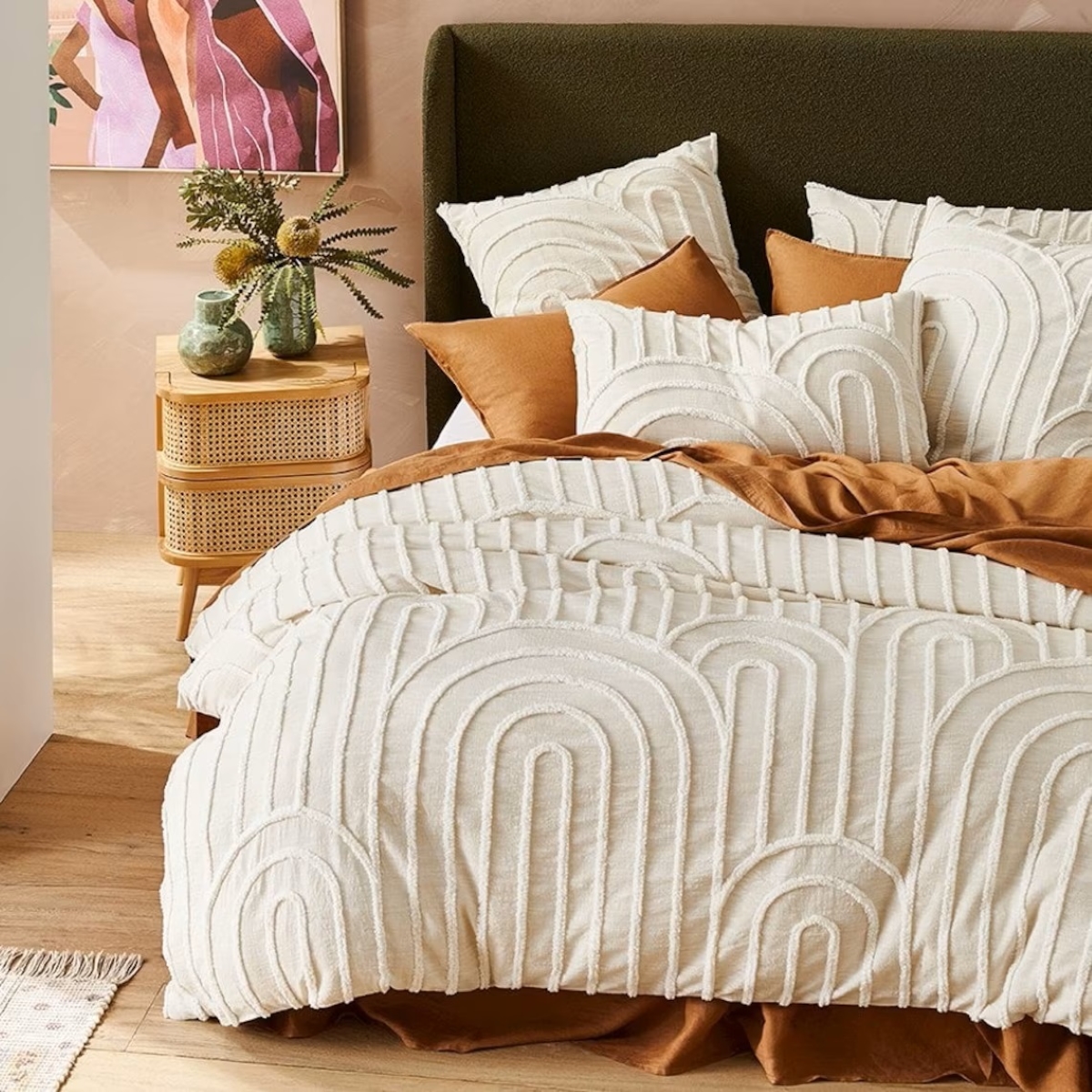 what is a duvet cover - creme textured duvet