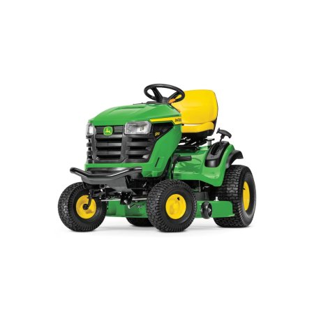  The John Deere S130 42" Lawn Tractor on a white background.