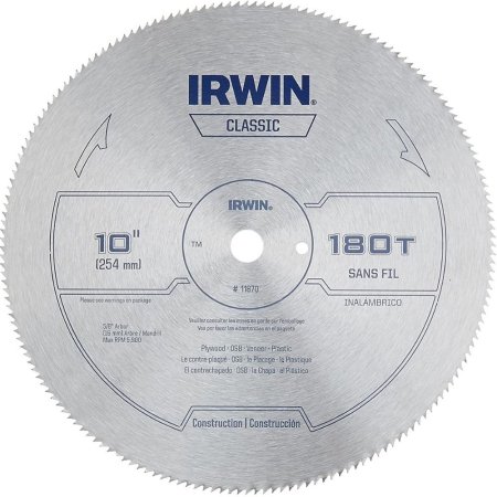  Irwin 10-Inch Miter Saw Blade on a white background