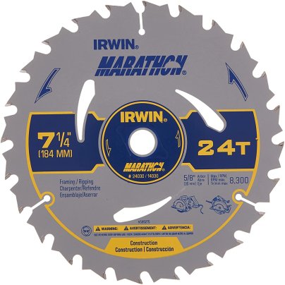 Best Circular Saw Blade Option: IRWIN Tools MARATHON Carbide Circular Saw Blade