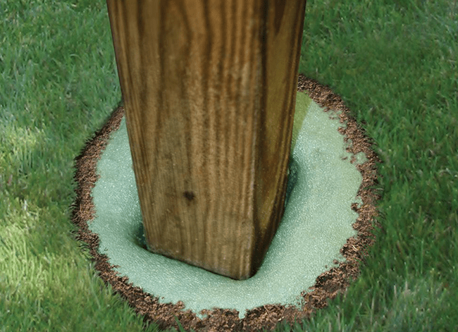 expanding foam vs concrete fence post