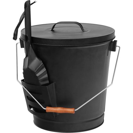  The F2C Ash Bucket With Lid and Shovel on a white background.