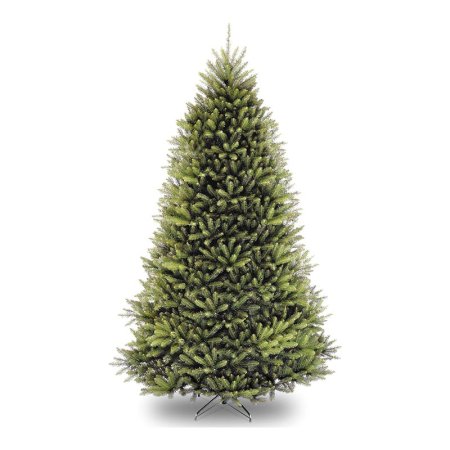  The National Tree Company Dunhill Fir Christmas Tree in its included stand on a white background.