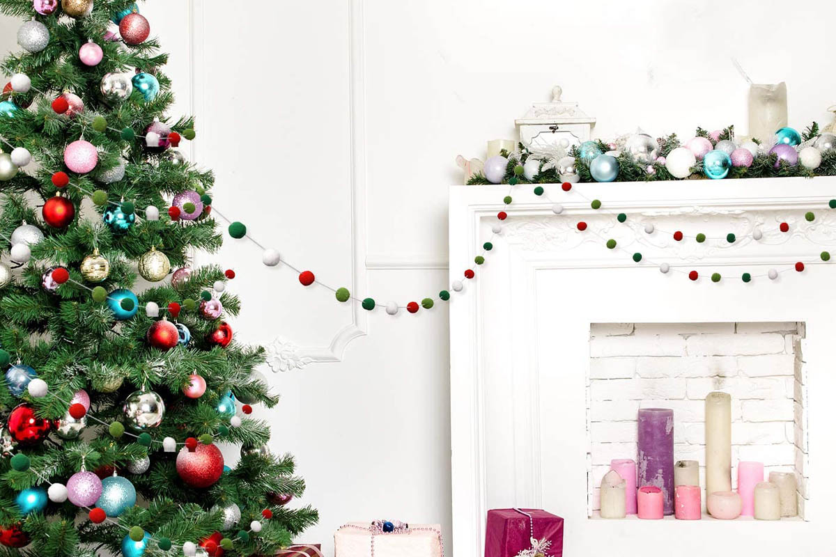 The Best Christmas Garland Option: Boao Felt Ball Garland