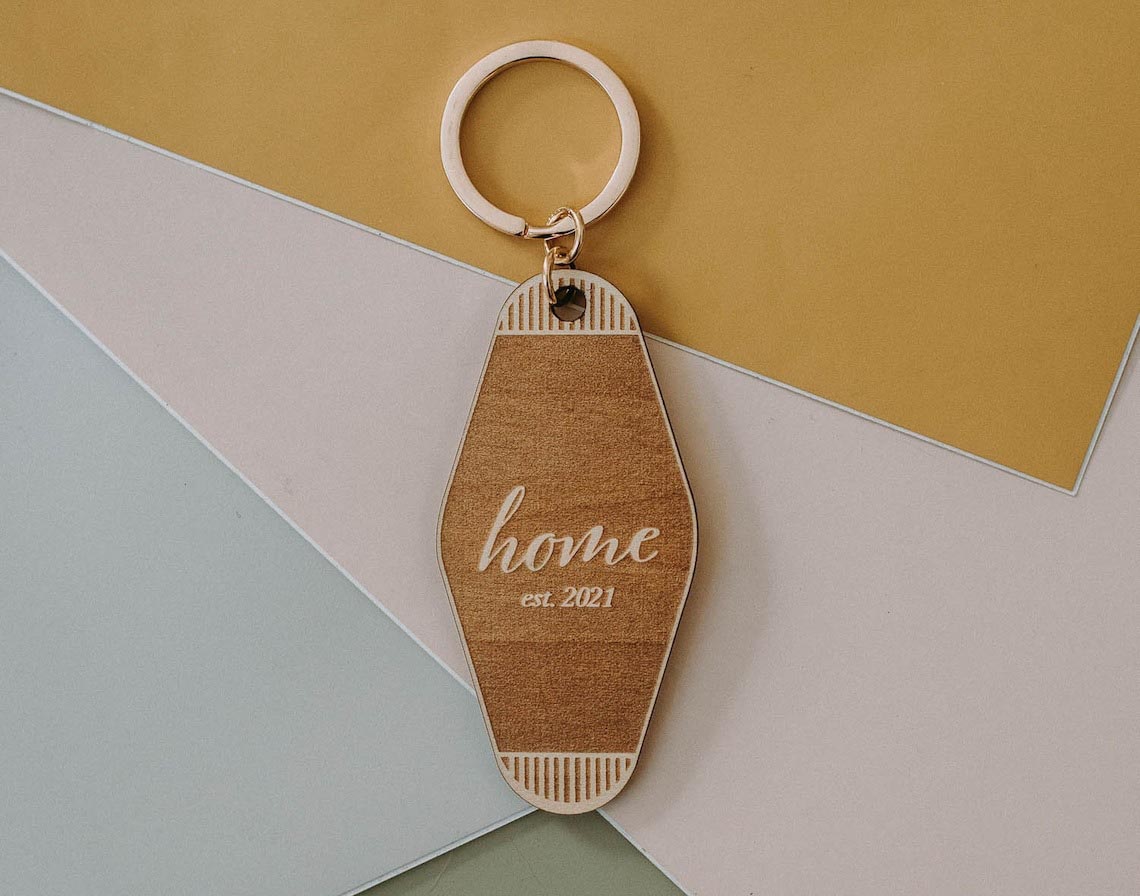 The Best Gifts for New Homeowners Option Personalized Home Hotel Keychain