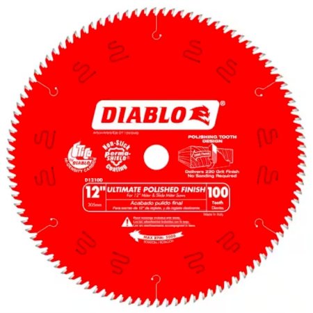  Diablo D12100X Ultimate Polished Finish Saw Blade on a white background