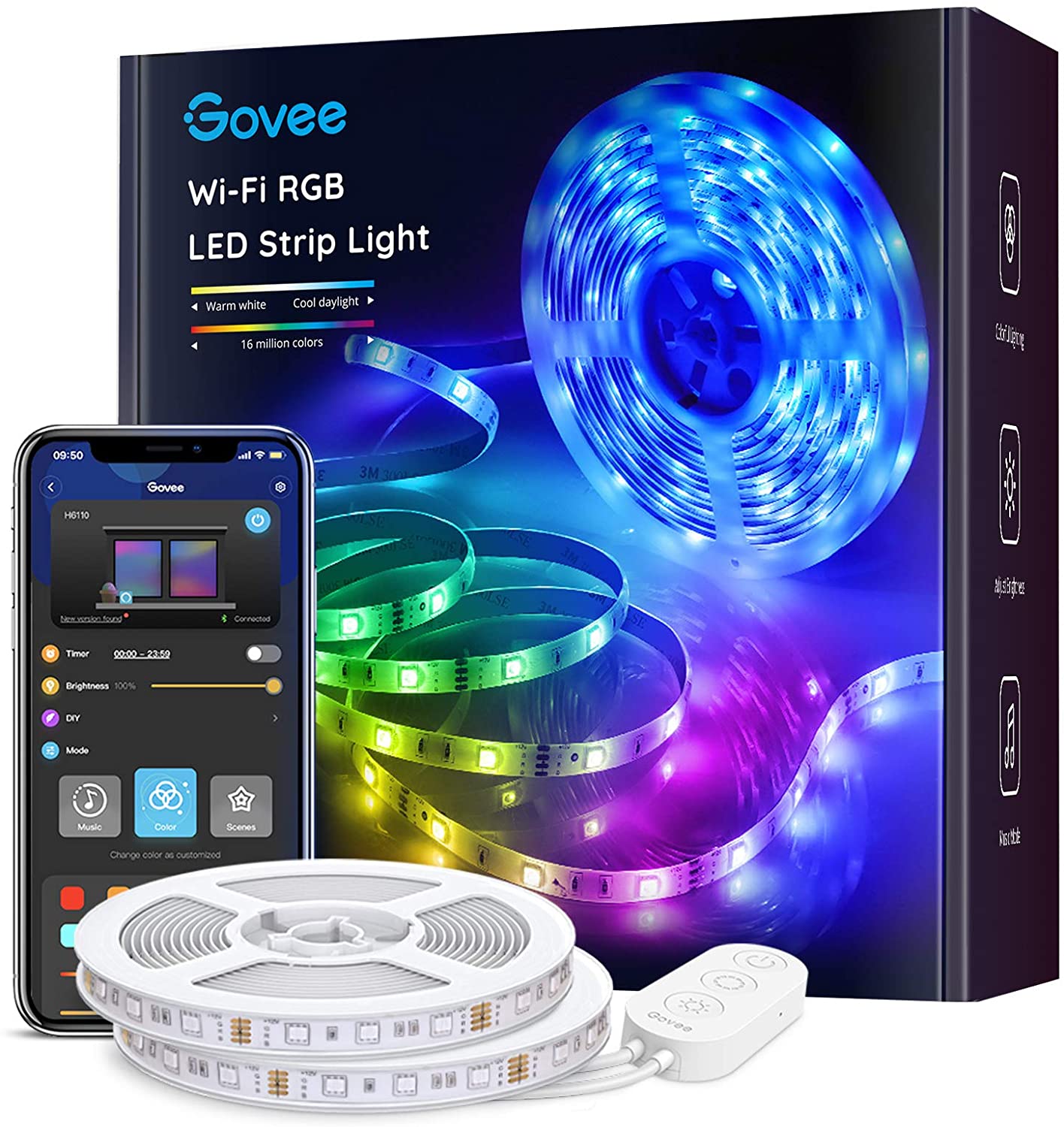 Govee LED light strips and packaging.