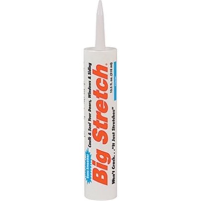 Tube of Sashco Big Stretch Latex Caulk on a white background