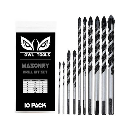  Owl Tools 10-Piece Masonry Drill Bits Set on a white background