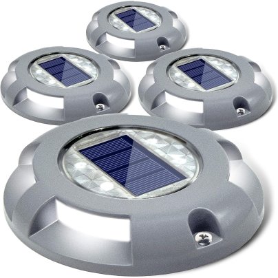 Four Siedinlar Solar Deck Lights on a white background