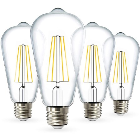  best outdoor light bulbs option: Sunco Lighting 4 Pack ST64 LED Bulb
