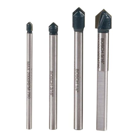  Bosch GT2000 4-Piece Glass and Tile Bit Set on a white background