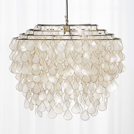  The Best Chandeliers Option: CB2 Teardrops Capiz Chandelier