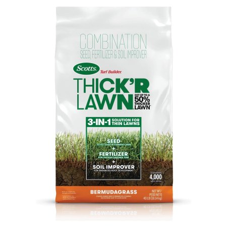  Bag of Scotts Turf Builder Thick’R Lawn Bermudagrass on a white background