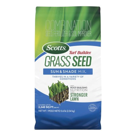  Bag of Scotts Turf Builder Grass Seed Sun & Shade Mix on a white background