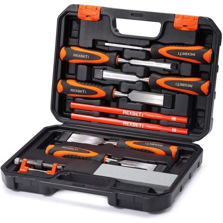  The Best Woodworking Tools Option: REXBETI 10pc Premium Wood Chisel Set