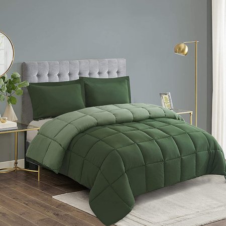  The Best Down Alternative Comforter Option: HIG 3pc Green Down Alternative Comforter Set